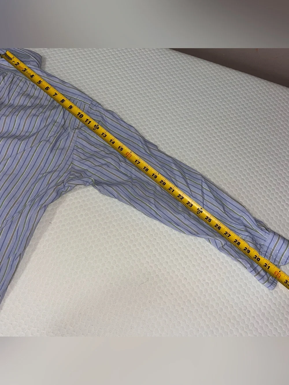 J. Crew Men's Light Blue and White Striped Button-Down Shirt